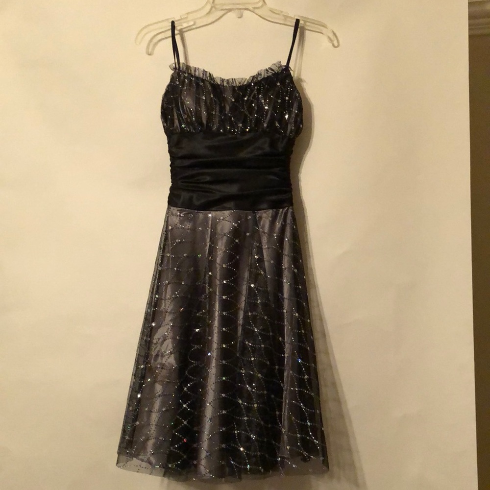 Glittery black/grey midi dress